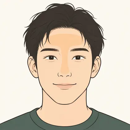 おでこと鼻のTゾーンがうすいオレンジで示された男性の顔のイラスト